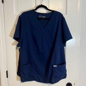 Grey’s Anatomy | Women’s Scrub Top, Navy Blue, 3X - EUC